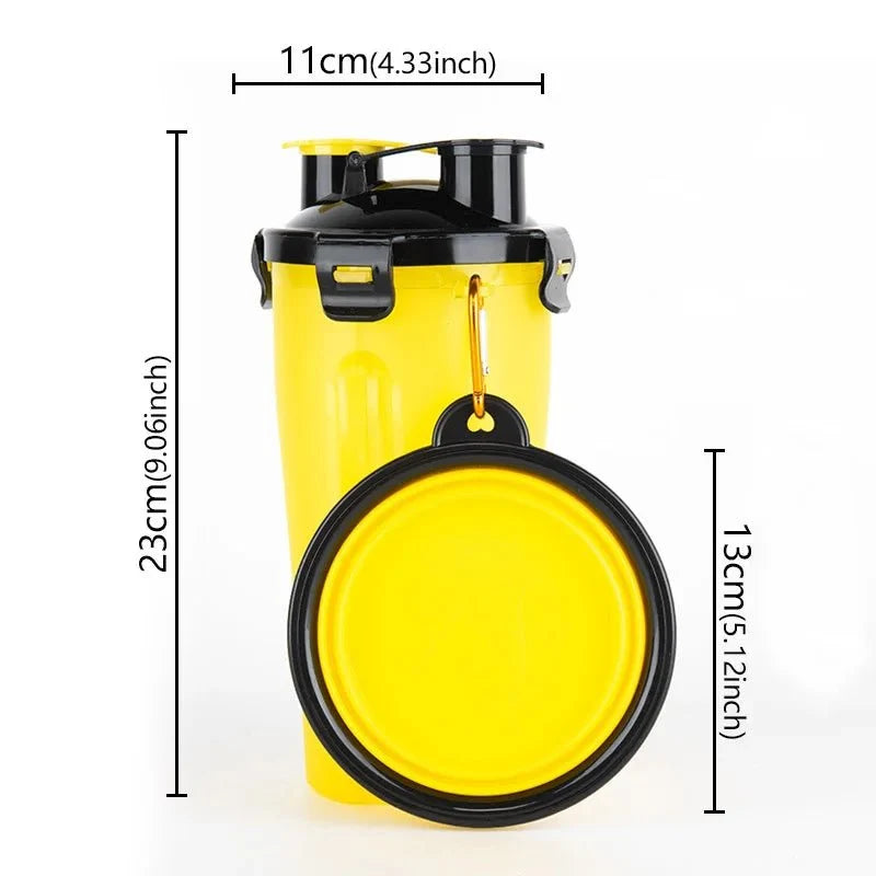 2-in-1 Dog & Cat Water Bottle with Food Container – FlowJoy™