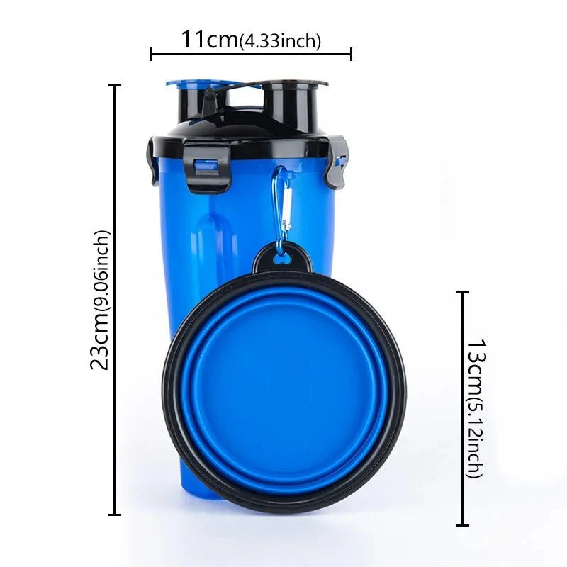 2-in-1 Dog & Cat Water Bottle with Food Container – FlowJoy™