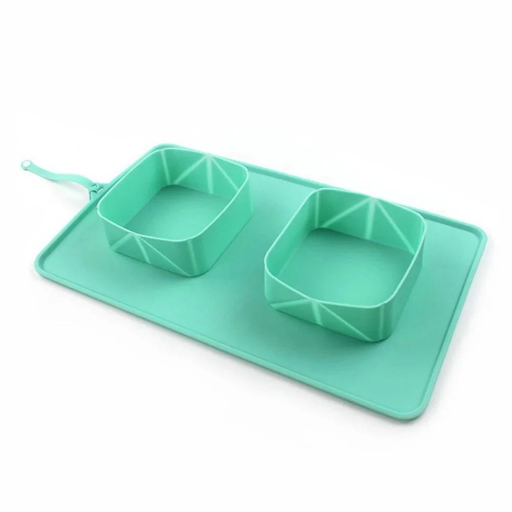 Foldable 2-in-1 Pet Food & Water Bowl – DinePlus™