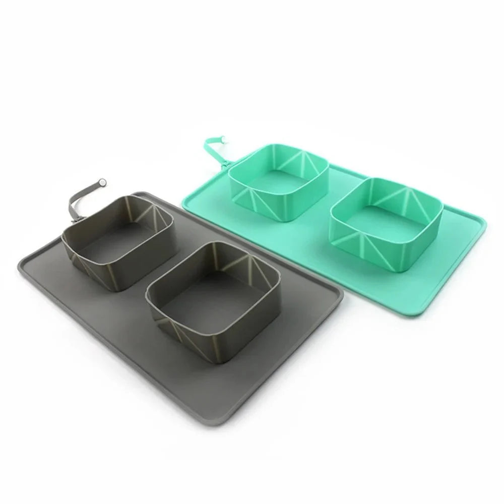 Foldable 2-in-1 Pet Food & Water Bowl – DinePlus™