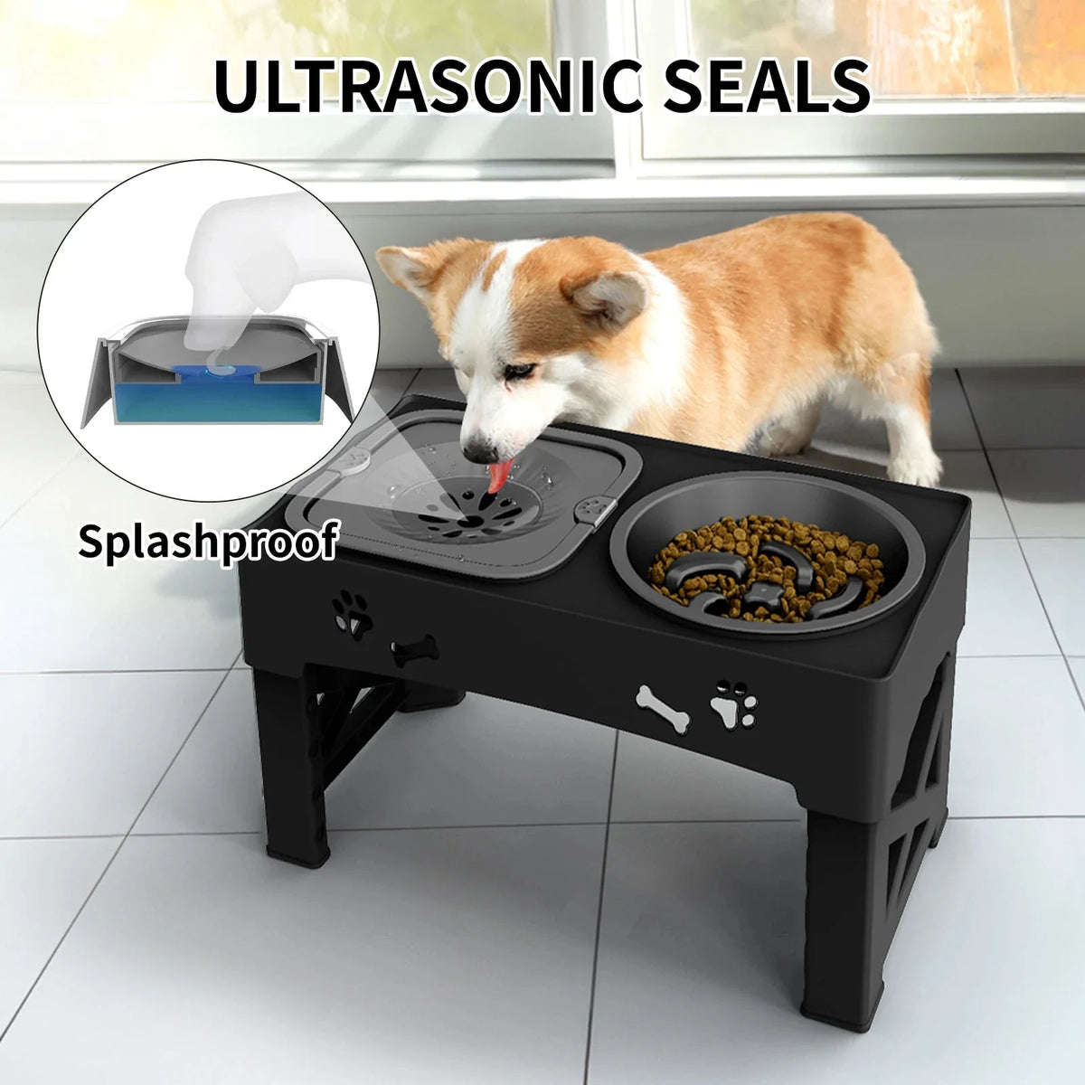 Adjustable Raised Slow Feeder Bowl – MealEssentials™
