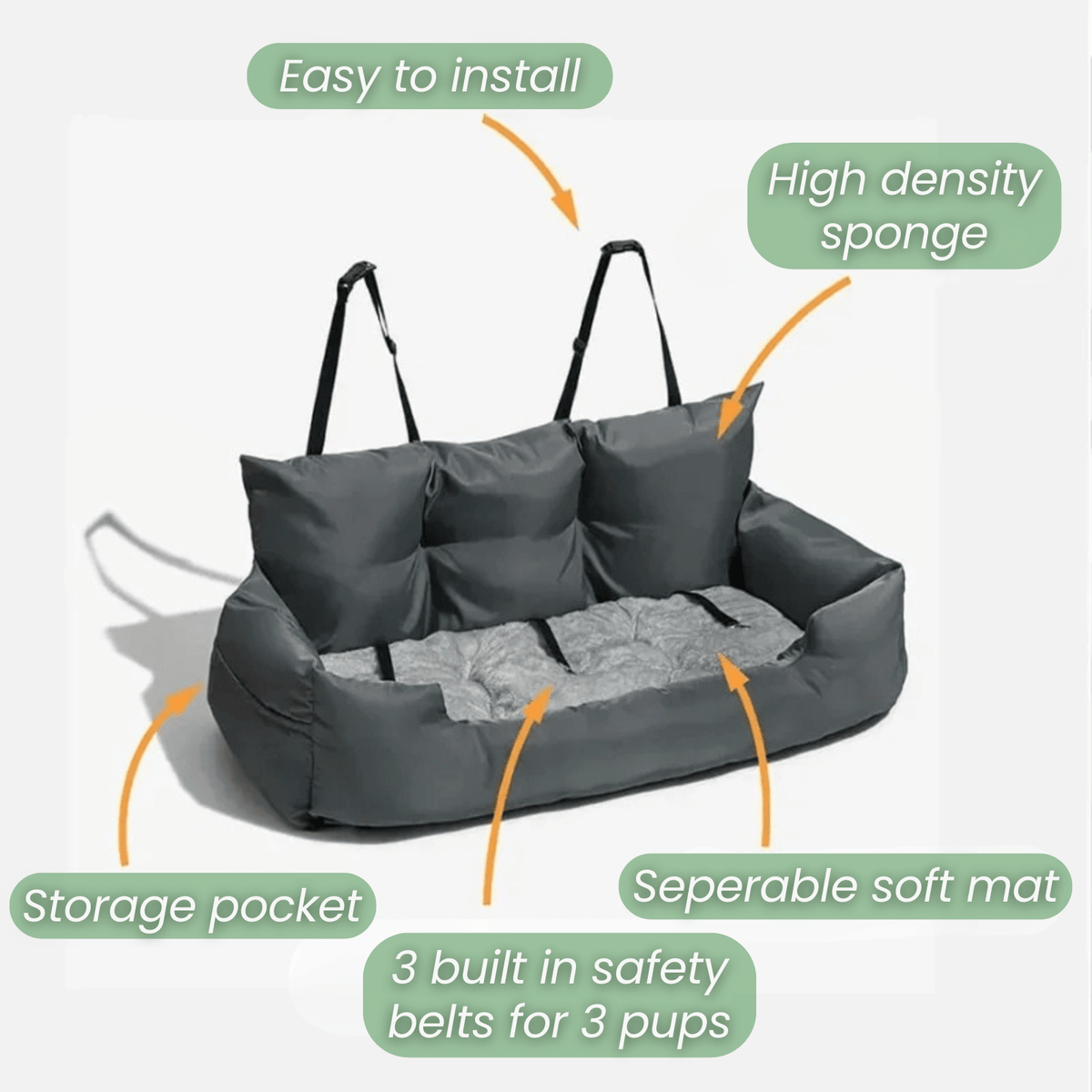 Pet Car Bed for Dogs & Cats – RoadSafeBalance™