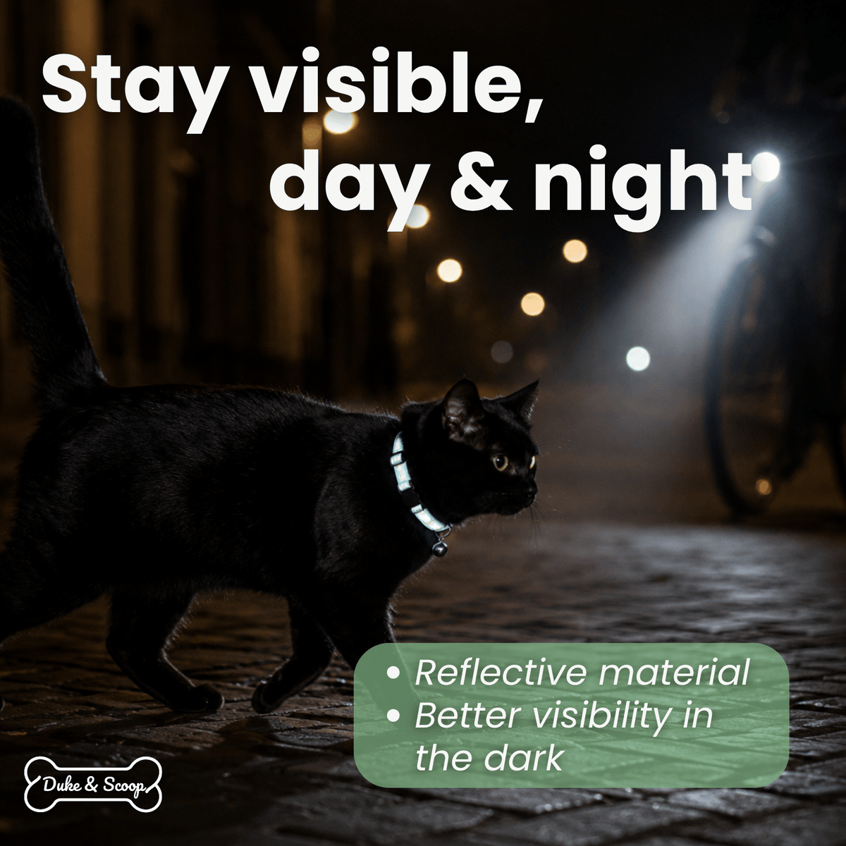 Reflective Cat Collar with Bell – FlexWave™
