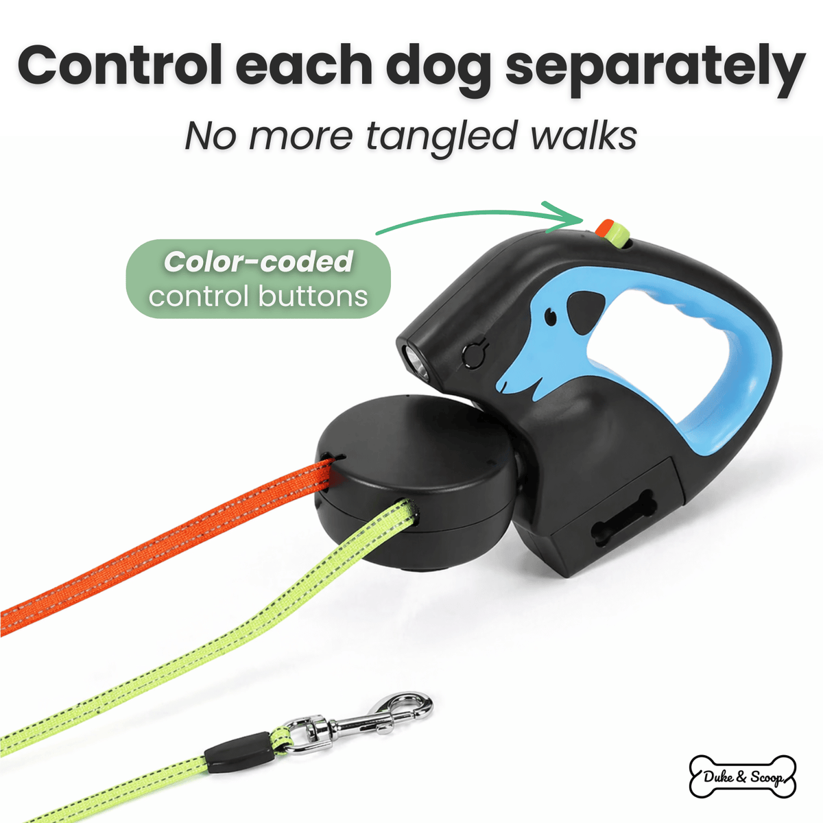 3-in-1 Dual Dog Leash with Flashlight – RouteLink™