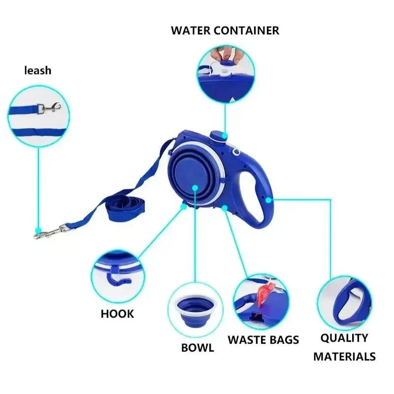 4-in-1 Multifunctional Dog Leash – HydrateCore™