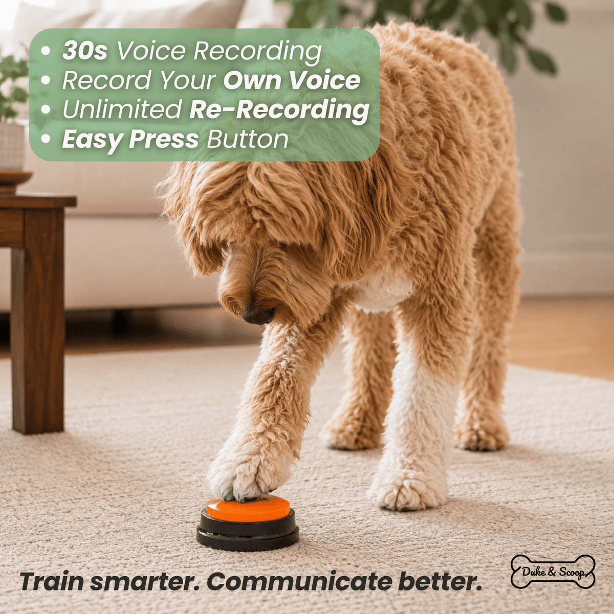 Tailented PawCraft™ – Pet Communication Training Button with Voice Recording for Pets