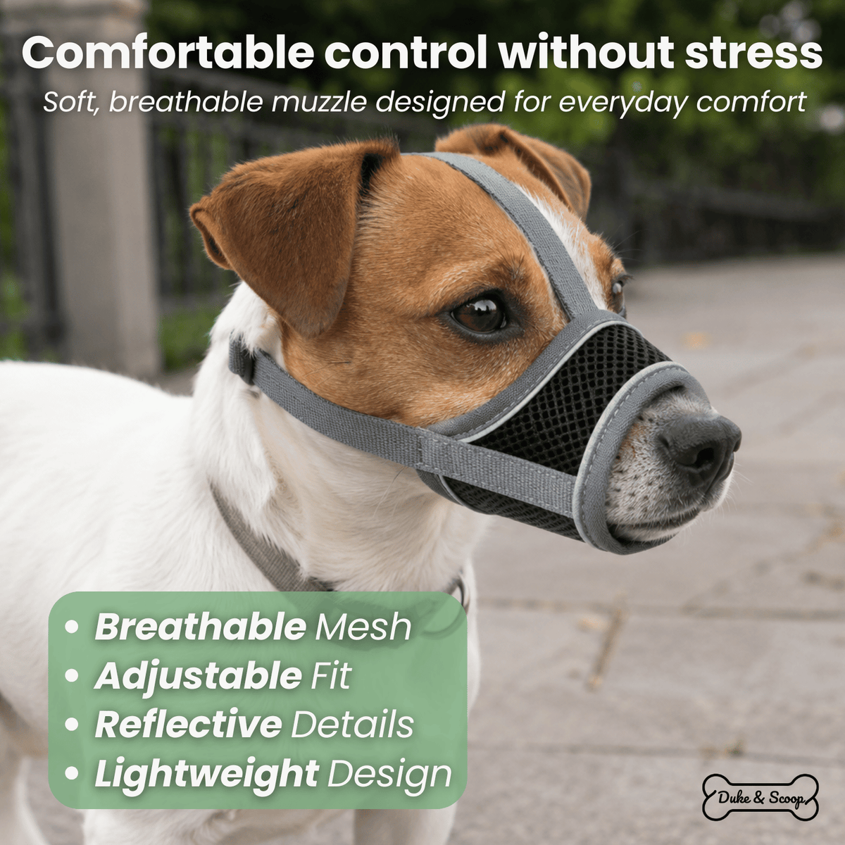 Reflective Dog Muzzle – FlexShield™