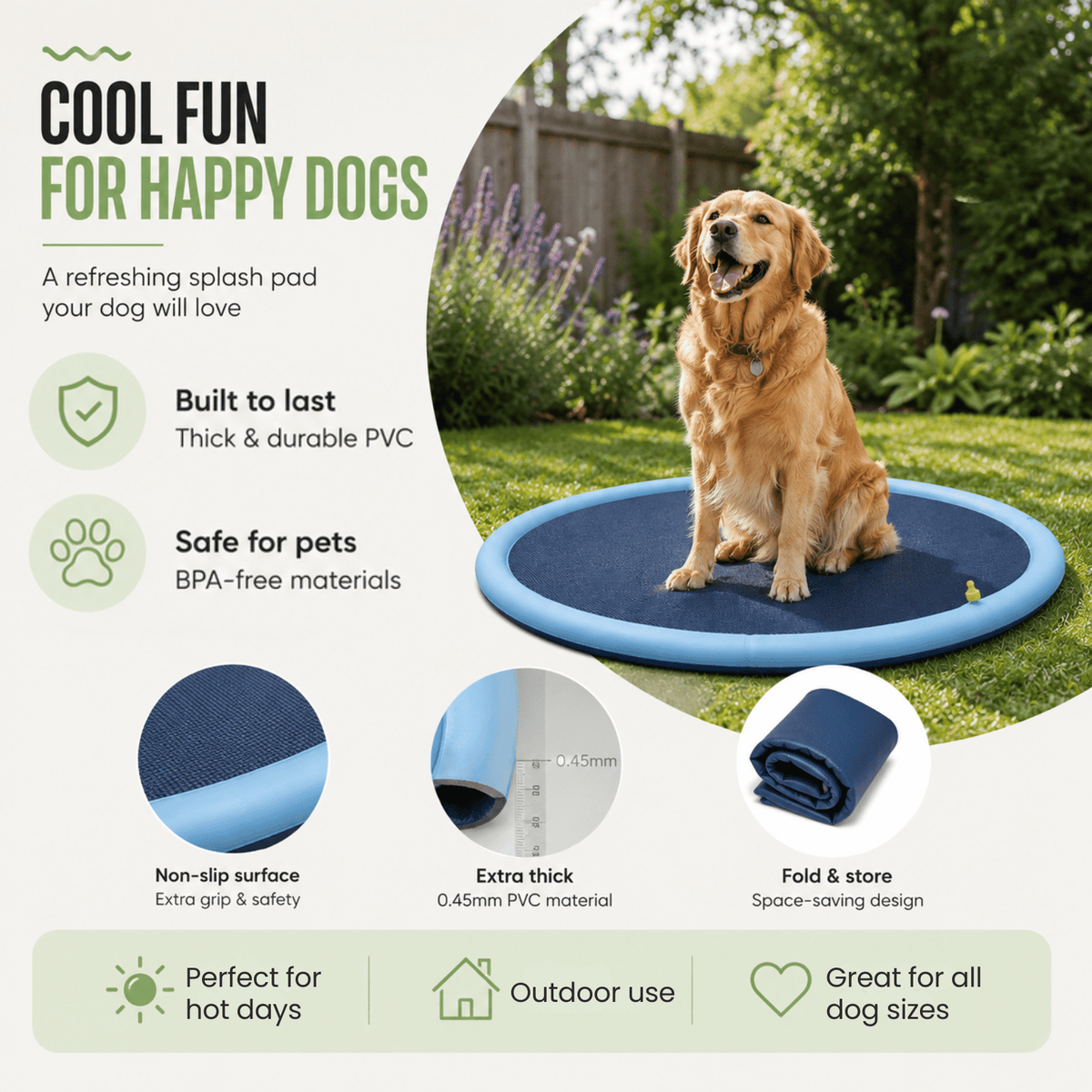 Dog Splash Pad – 150cm or 170cm – PetFit™