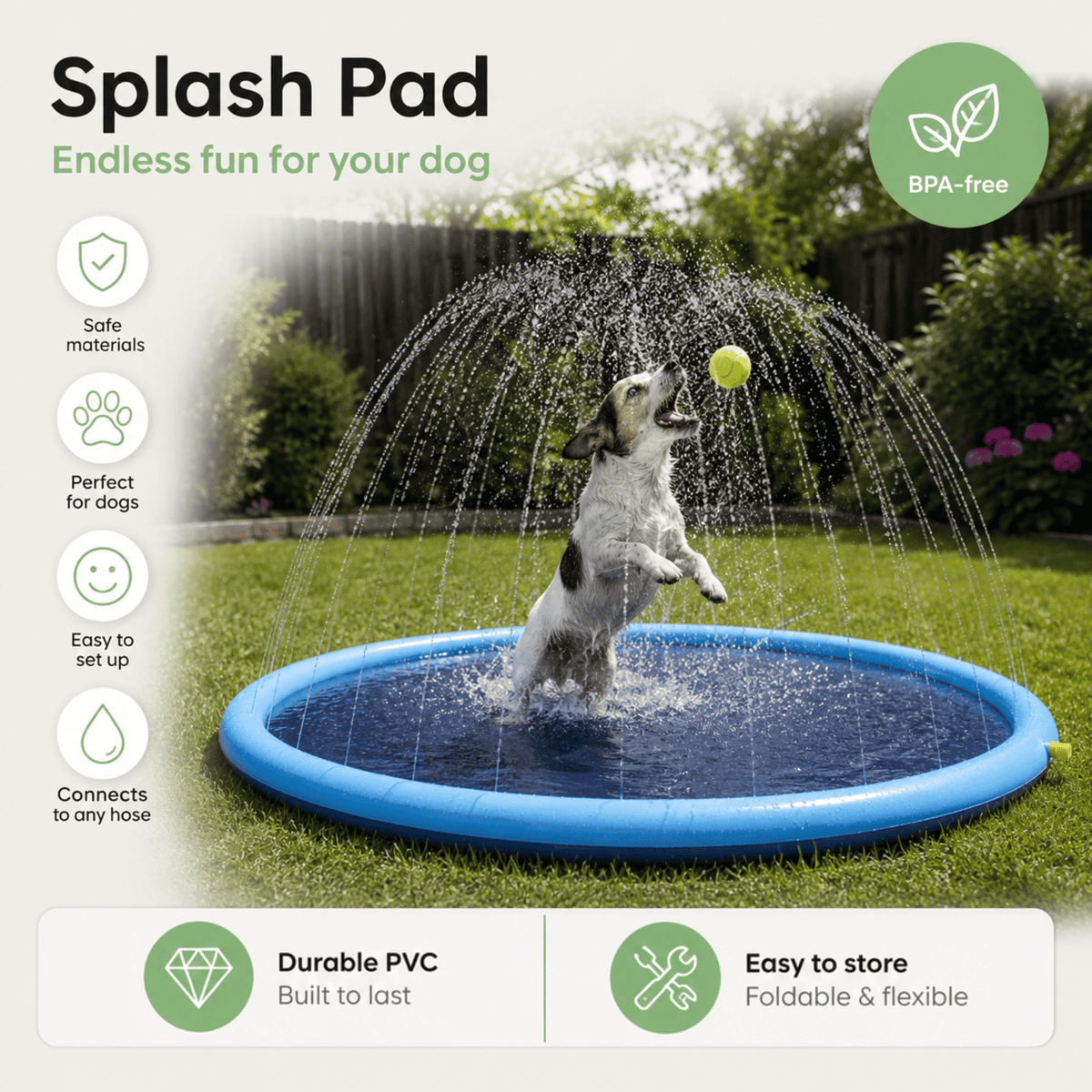 Dog Splash Pad – 150cm or 170cm – PetFit™