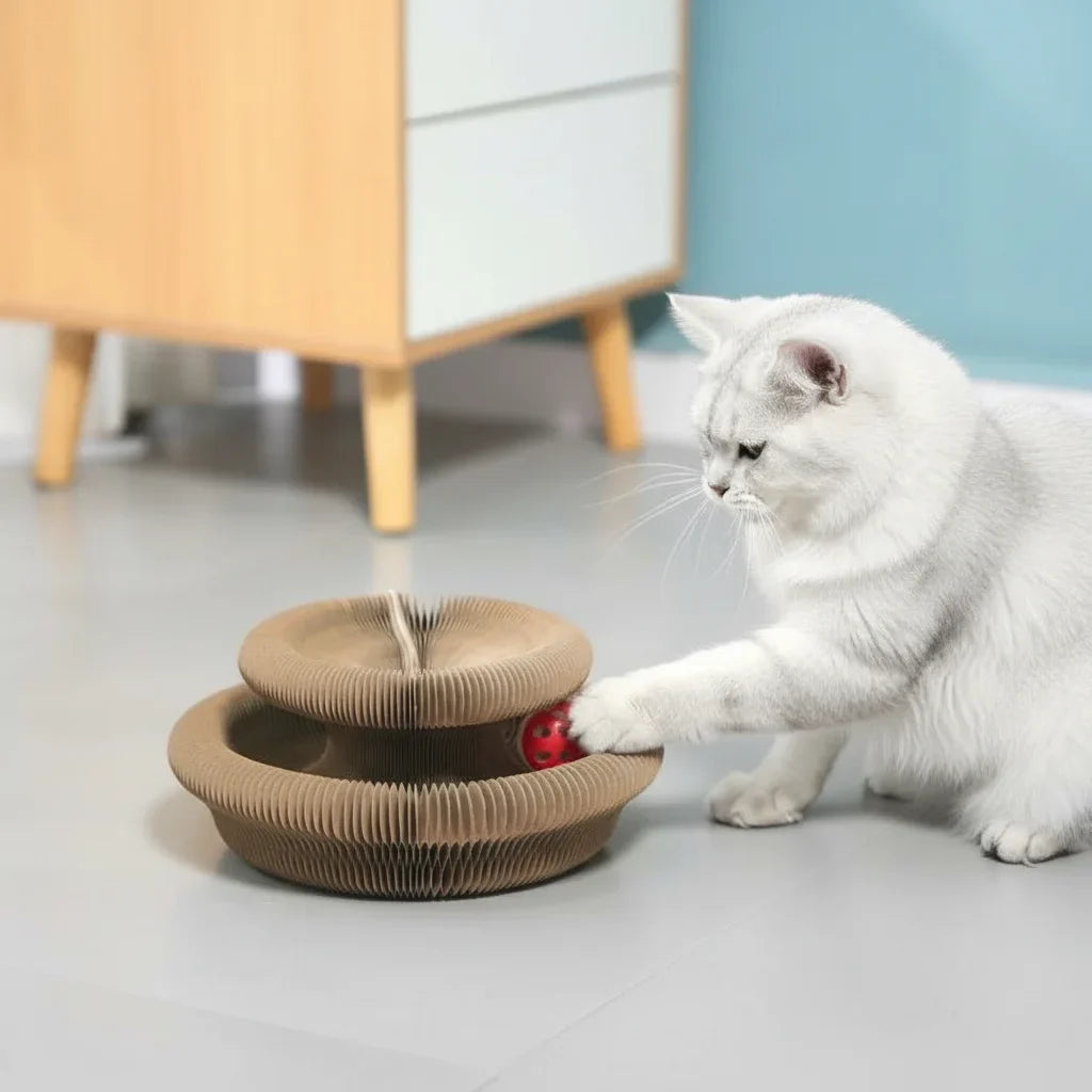 3-in-1 Cat Scratcher & Interactive Ball Toy – ChewWise™