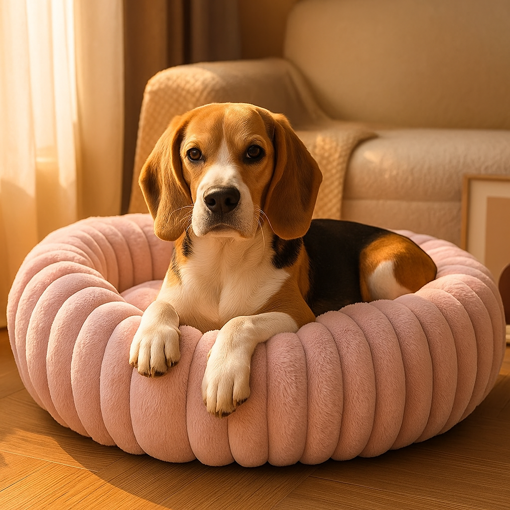 Round Donut Dog Bed – Washable Plush – CloudLink™