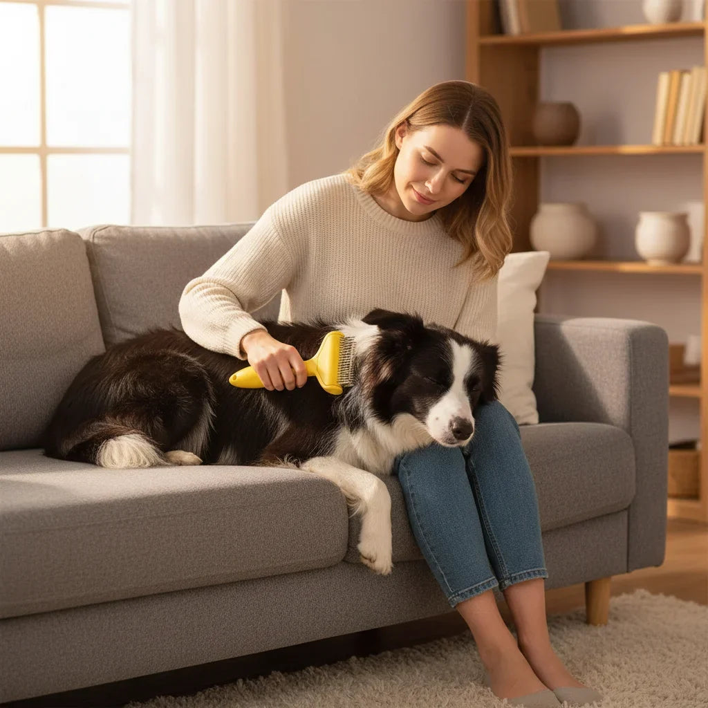 Dog & Cat Grooming Brush for Loose Hair & Tangles – BrushPrime™