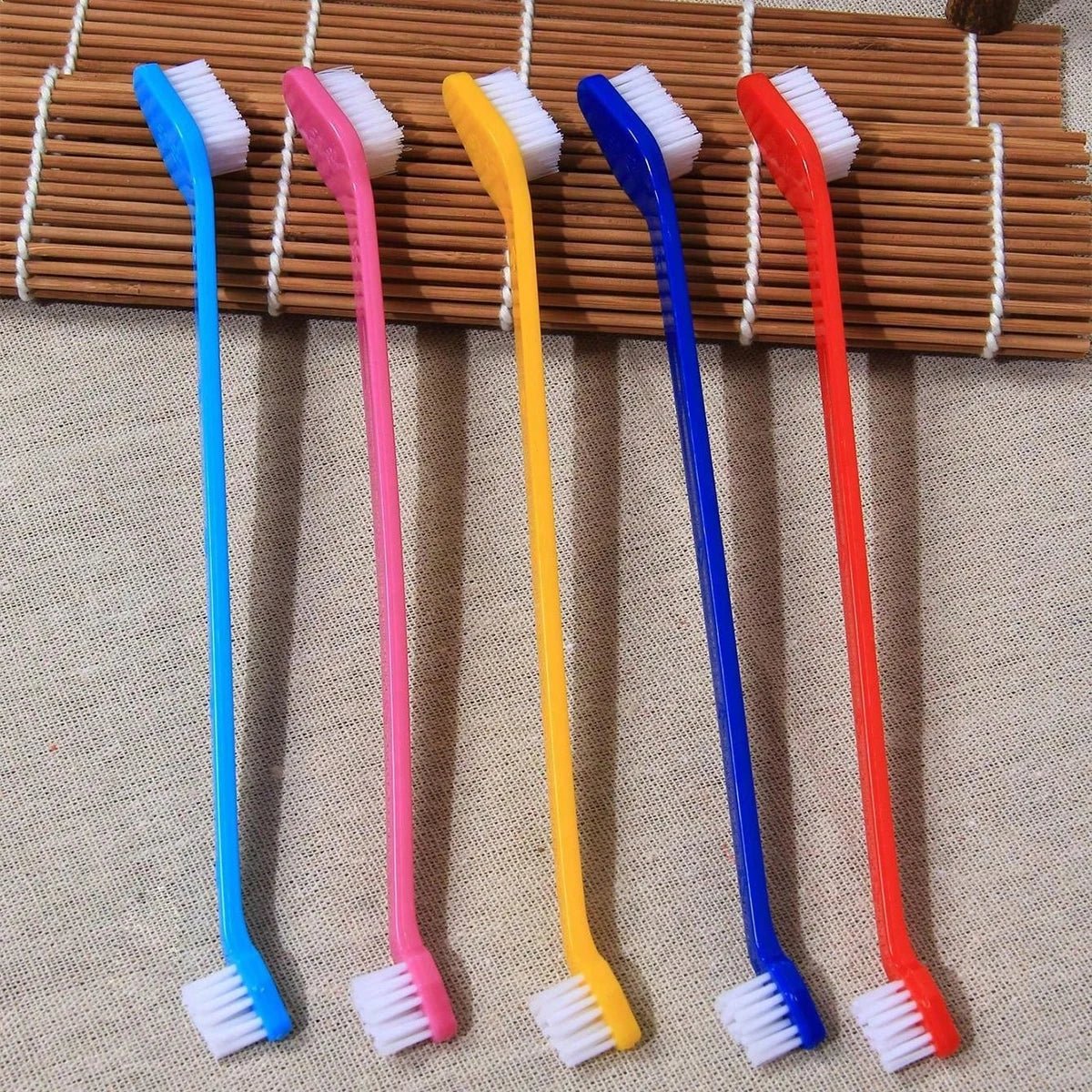 5-Piece Double-Sided Pet Toothbrush Set – LifeTouch™