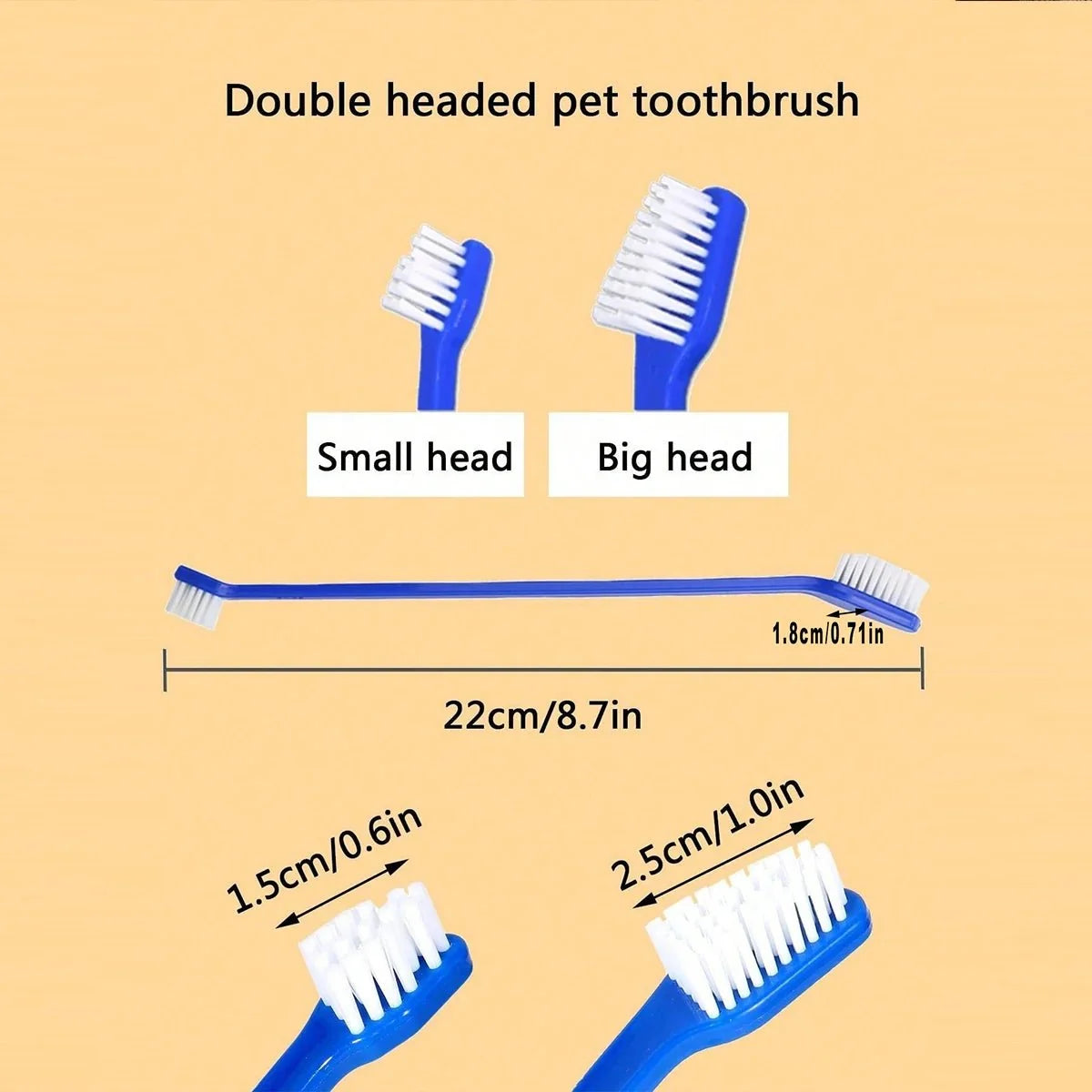 5-Piece Double-Sided Pet Toothbrush Set – LifeTouch™