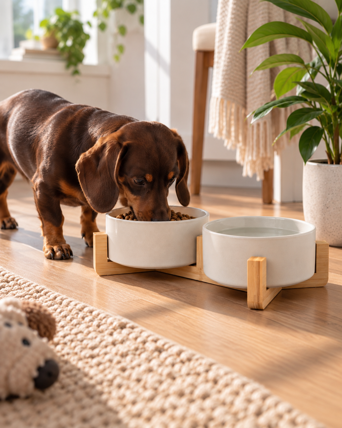 Raised Ceramic Pet Food Bowl Set – PawPaws™