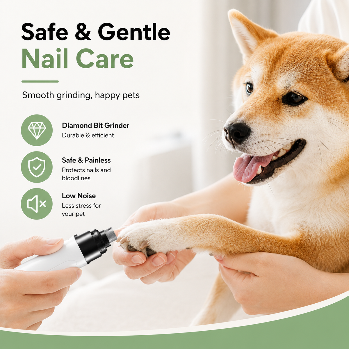Quiet Electric Pet Nail Grinder – PawGuard™