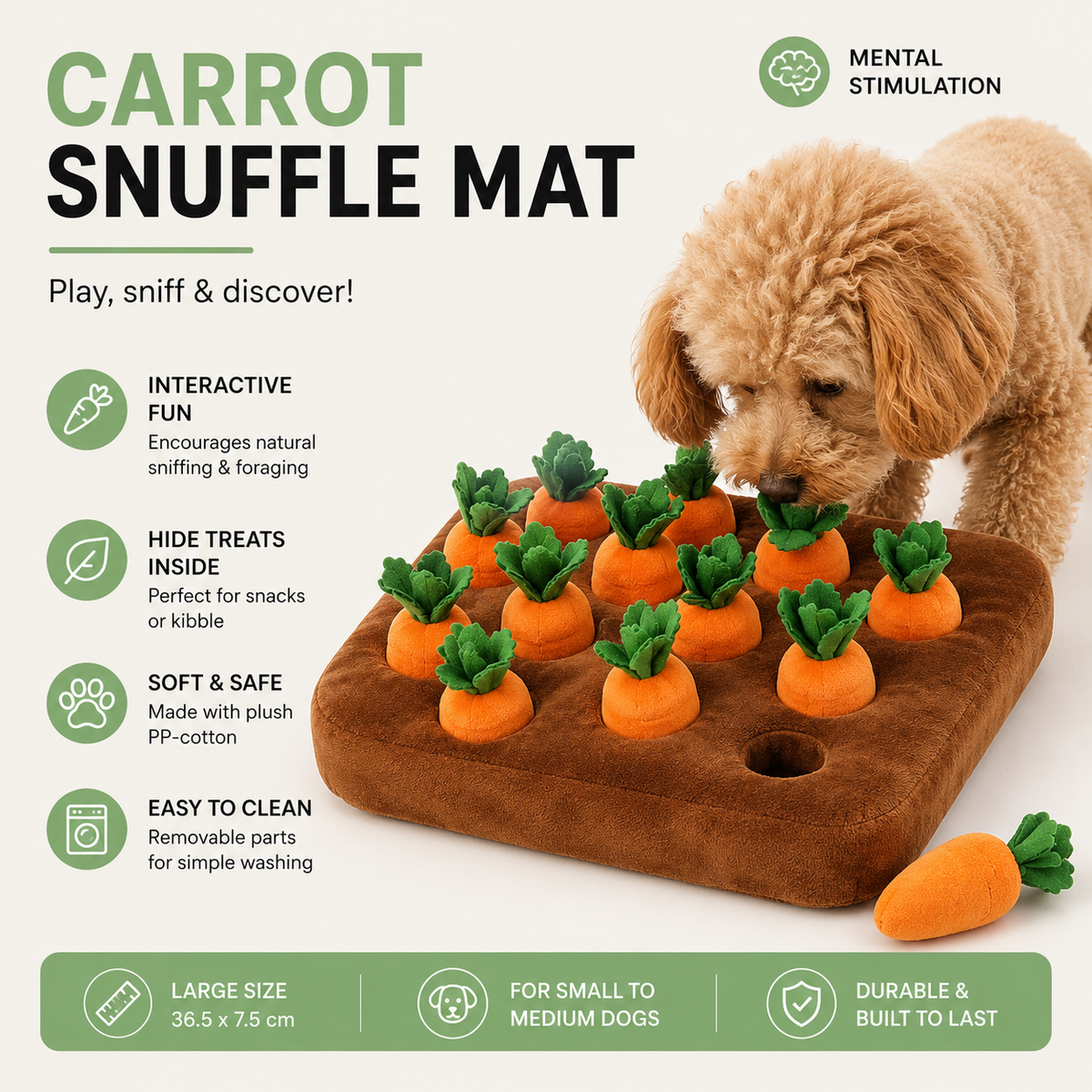 Interactive Carrot Snuffle Mat for Dogs – MealAdventure™
