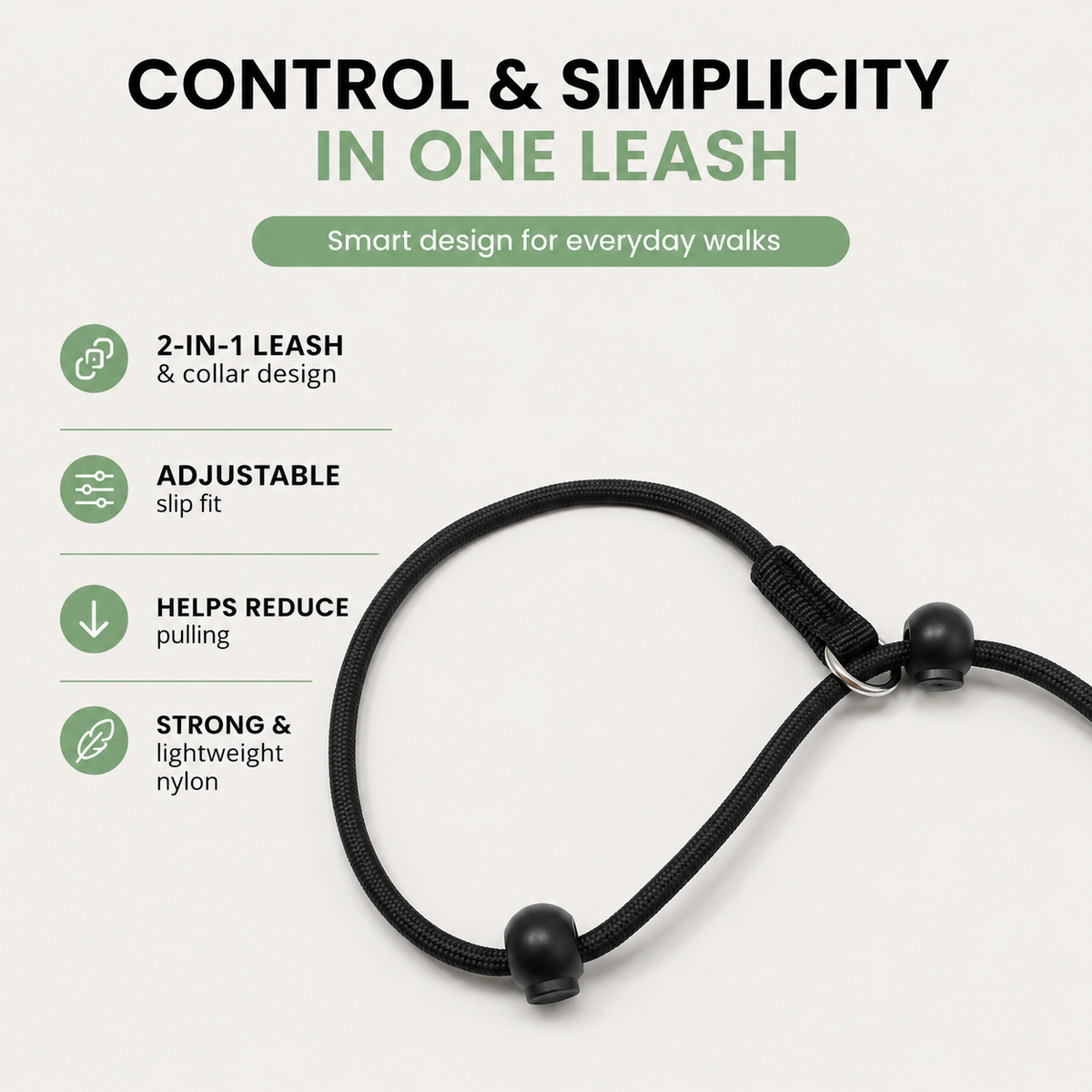 P-Shaped Slip Lead for Dogs – LeadAdventure™