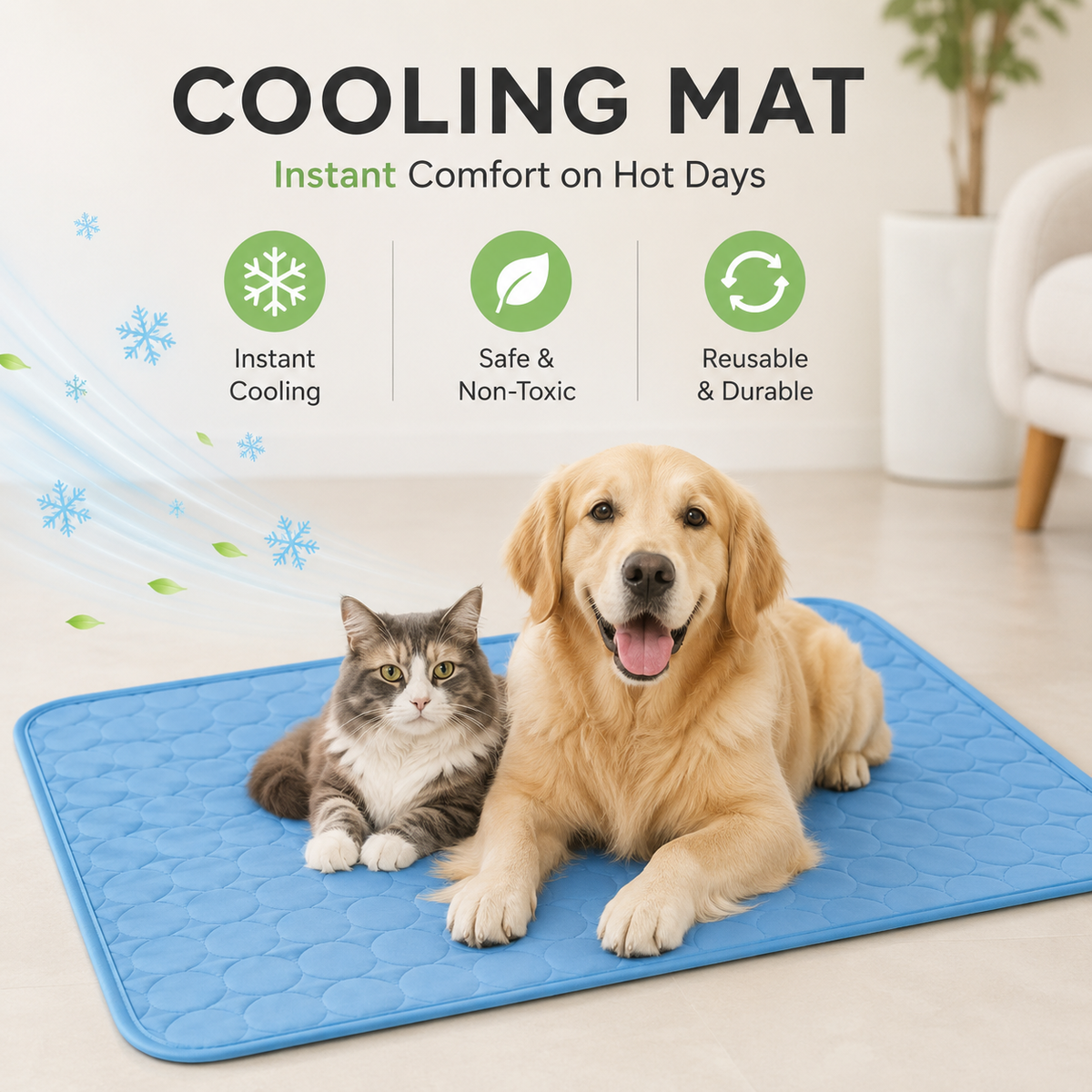 Breathable Cooling Washable Summer Pet Mat for Dogs & Cats – CoolRest™