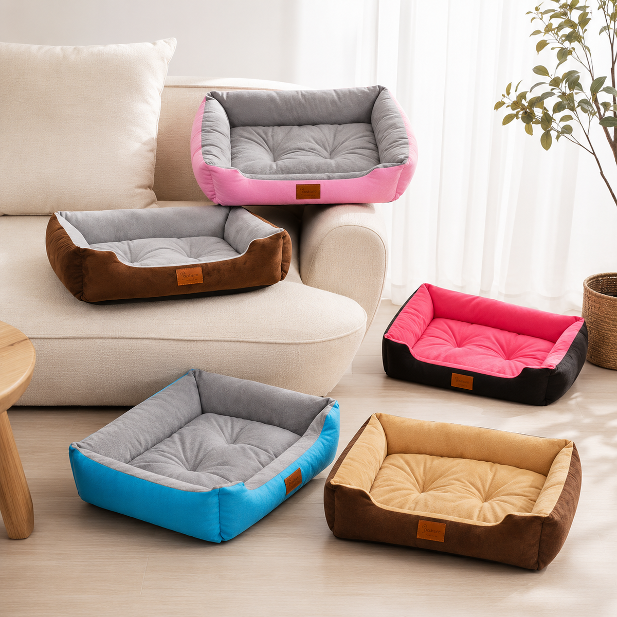 Soft Waterproof Plush Cat Bed – CalmFit™