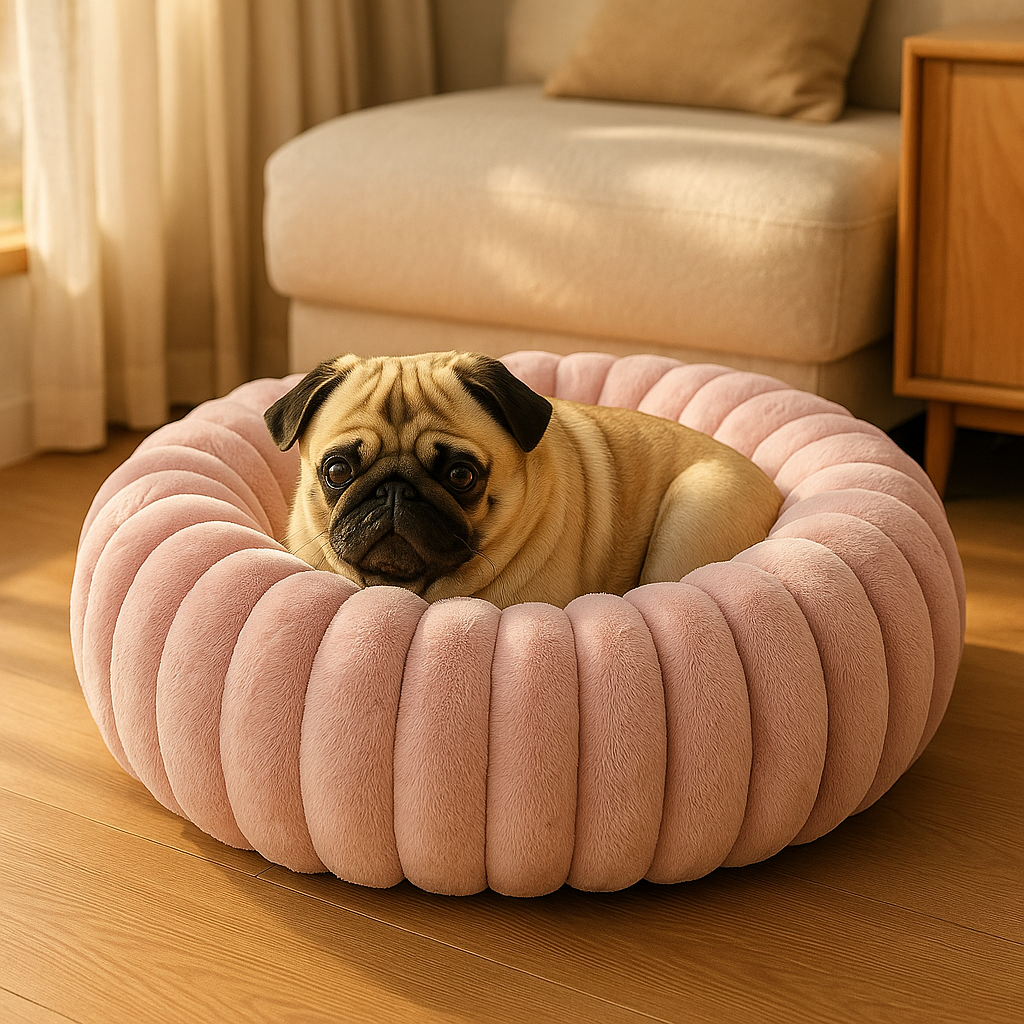 Round Donut Dog Bed – Washable Plush – CloudLink™