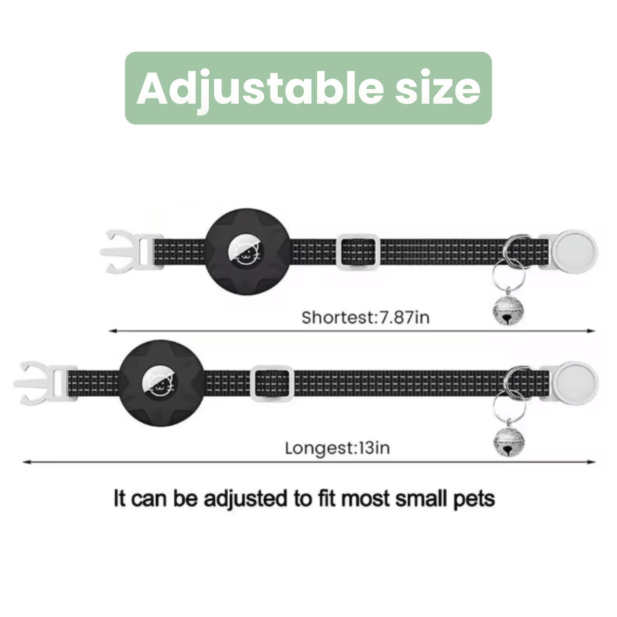 Reflective Cat Collar with AirTag Holder – SignalBalance™