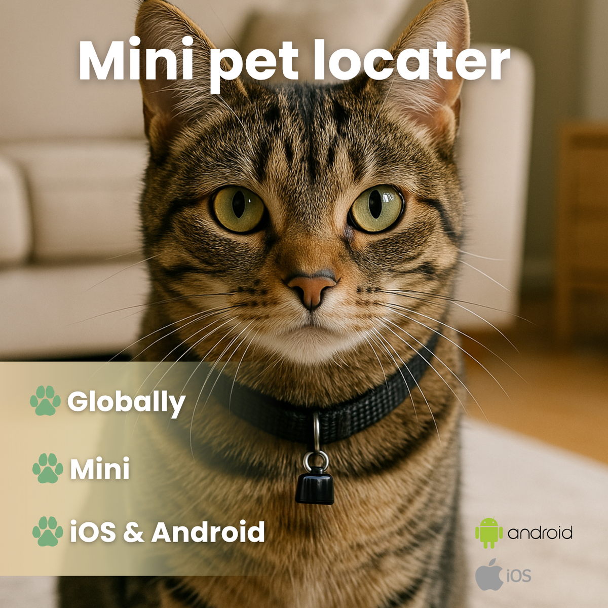 Bluetooth Pet Tracker with Adjustable Collar – BeaconFlow™