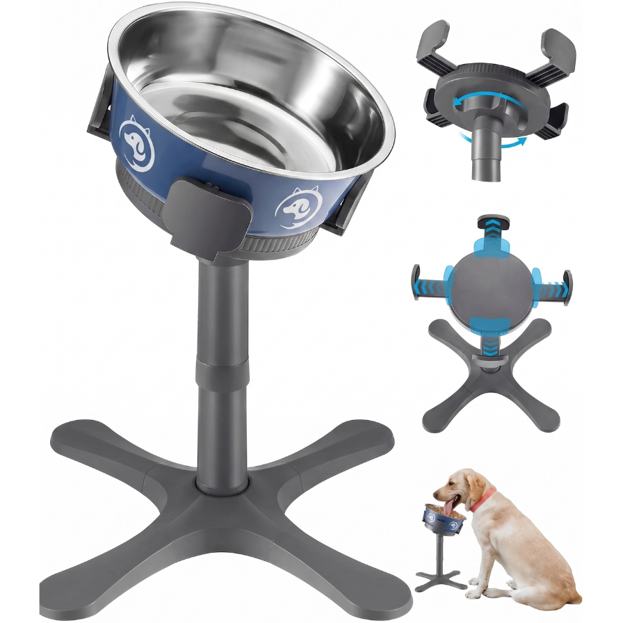 Adjustable Raised Dog Food Bowl Stand – ServeAdventure™