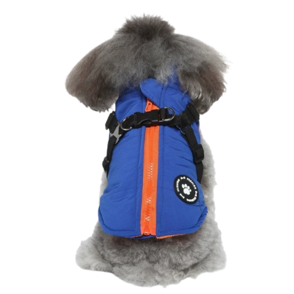 Warm Dog Coat with D-Ring – SnugGlow™