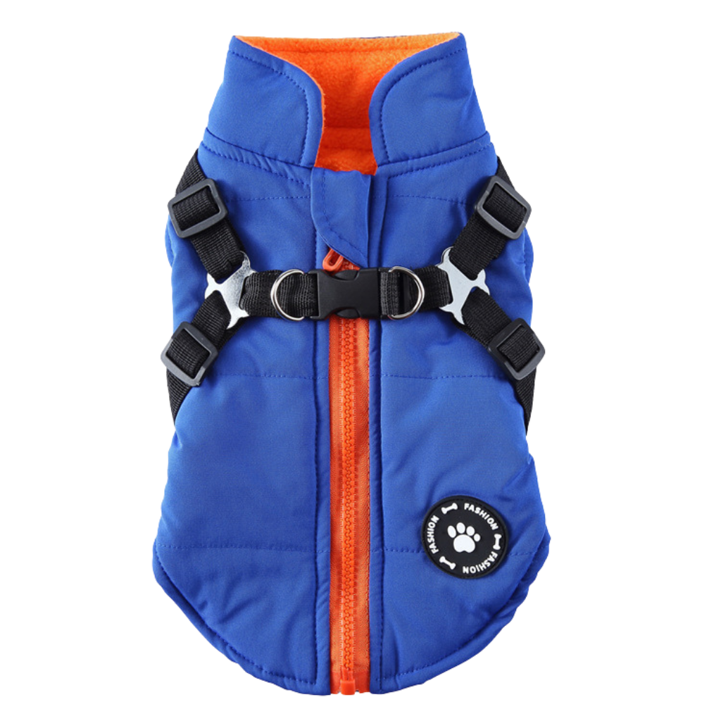 Warm Dog Coat with D-Ring – SnugGlow™