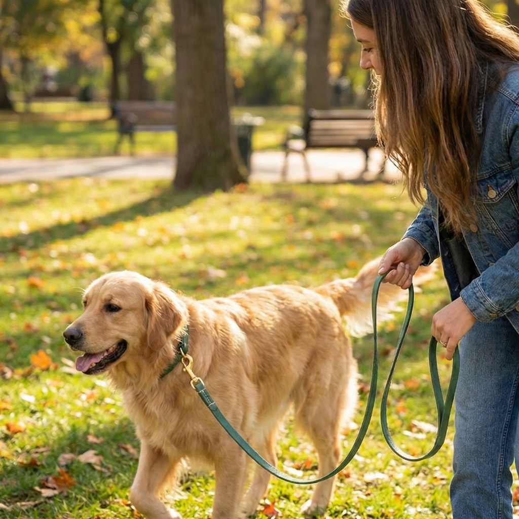 Tailented WalkPaws™ – Leather Dog Leash for Cats