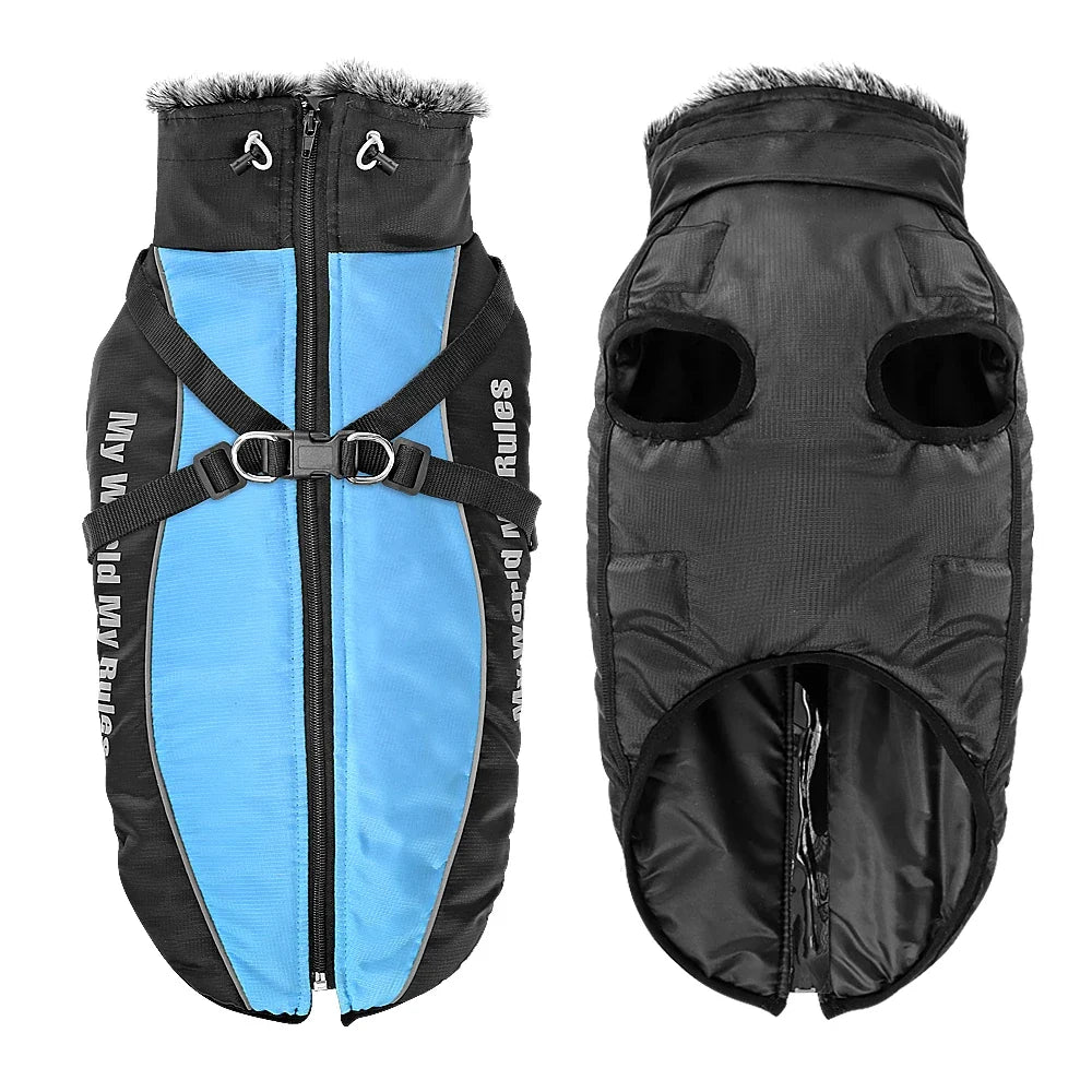 Warm Waterproof Dog Coat with Harness – WeatherLink™