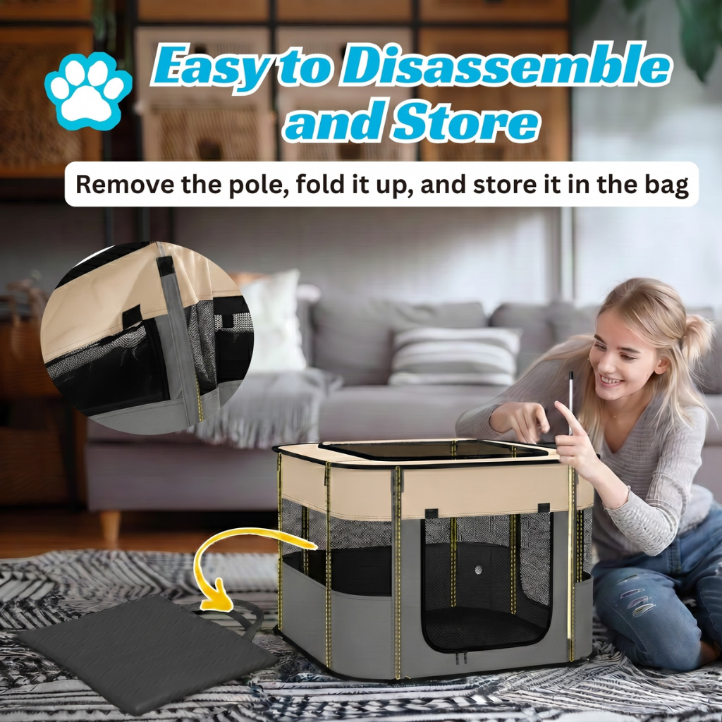 Foldable Pet Playpen for Dogs & Cats – CozyCare™