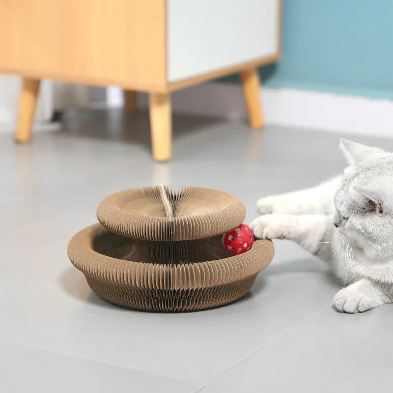 3-in-1 Cat Scratcher & Interactive Ball Toy – ChewWise™