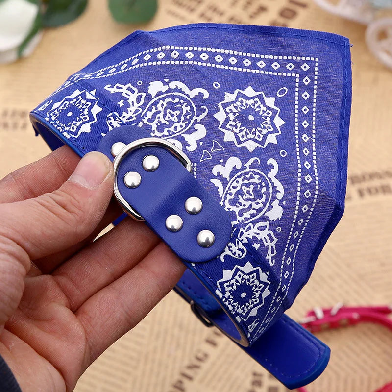 PU Leather Bandana Pet Collar – FrostFlow™