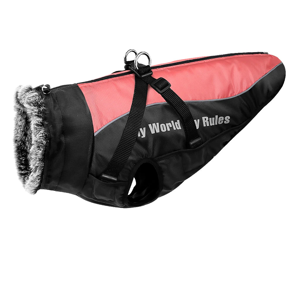 Warm Waterproof Dog Coat with Harness – WeatherLink™