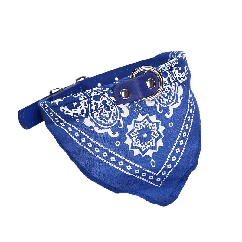 PU Leather Bandana Pet Collar – FrostFlow™