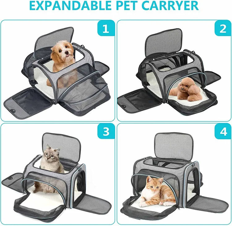 Expandable Pet Carrier Bag for Dogs & Cats – RoamPlus™