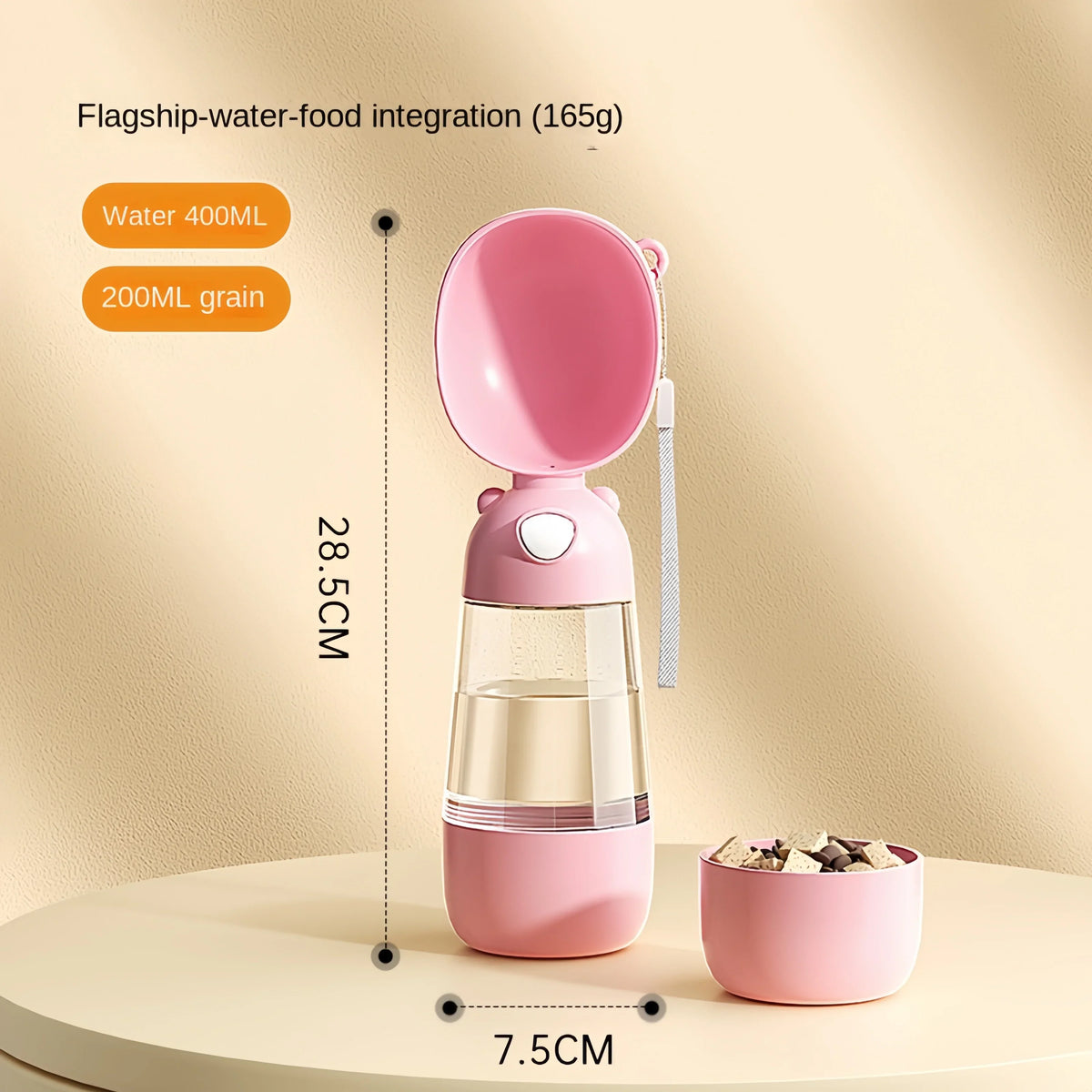 Portable Pet Water Bottle with Food Dispenser – WaterShield™