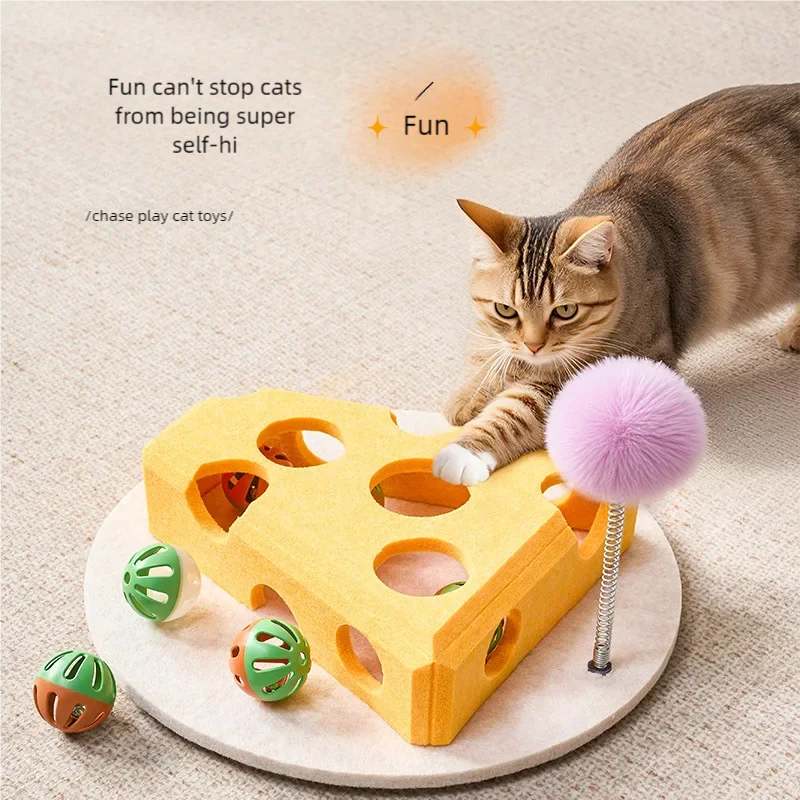Interactive Cat Puzzle Toy – CheeseChase™ – BounceLiving™