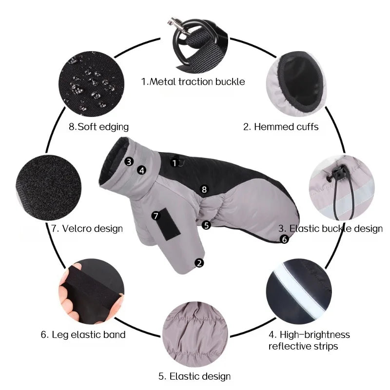 Warm Waterproof Dog Winter Coat – RainEssentials™