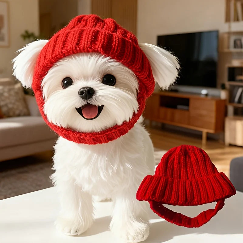 Warm Knitted Dog Hat – PawSmart™