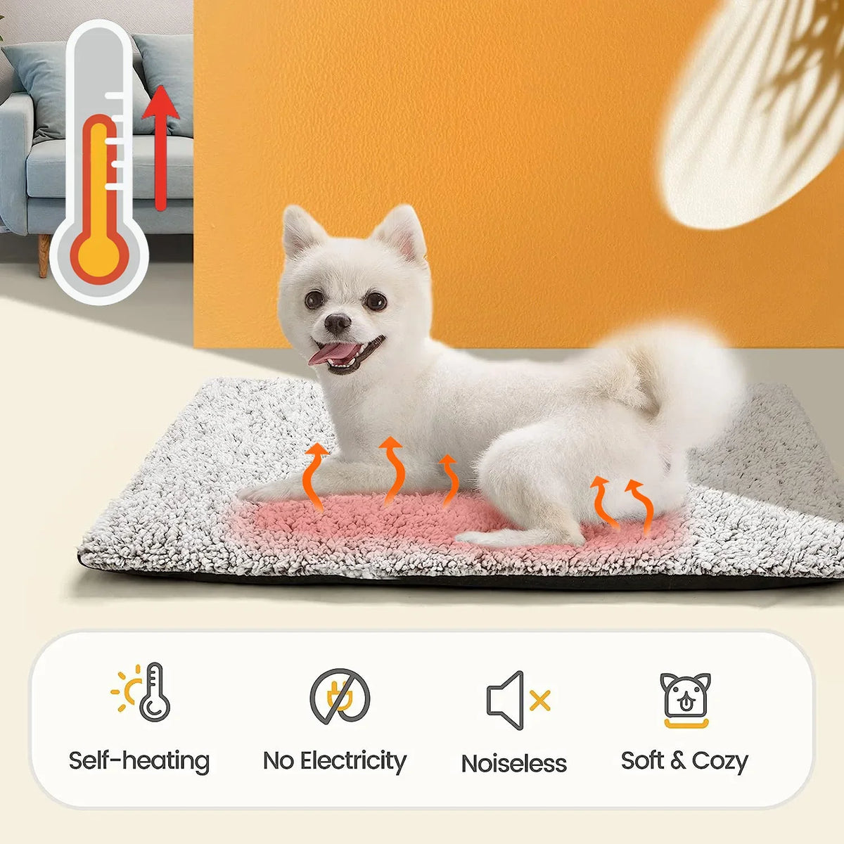 Soft Plush Self-Heating Pet Comfort Mat for Dogs & Cats – CozySelect™