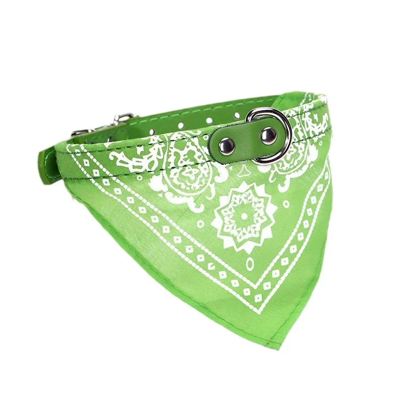 PU Leather Bandana Pet Collar – FrostFlow™