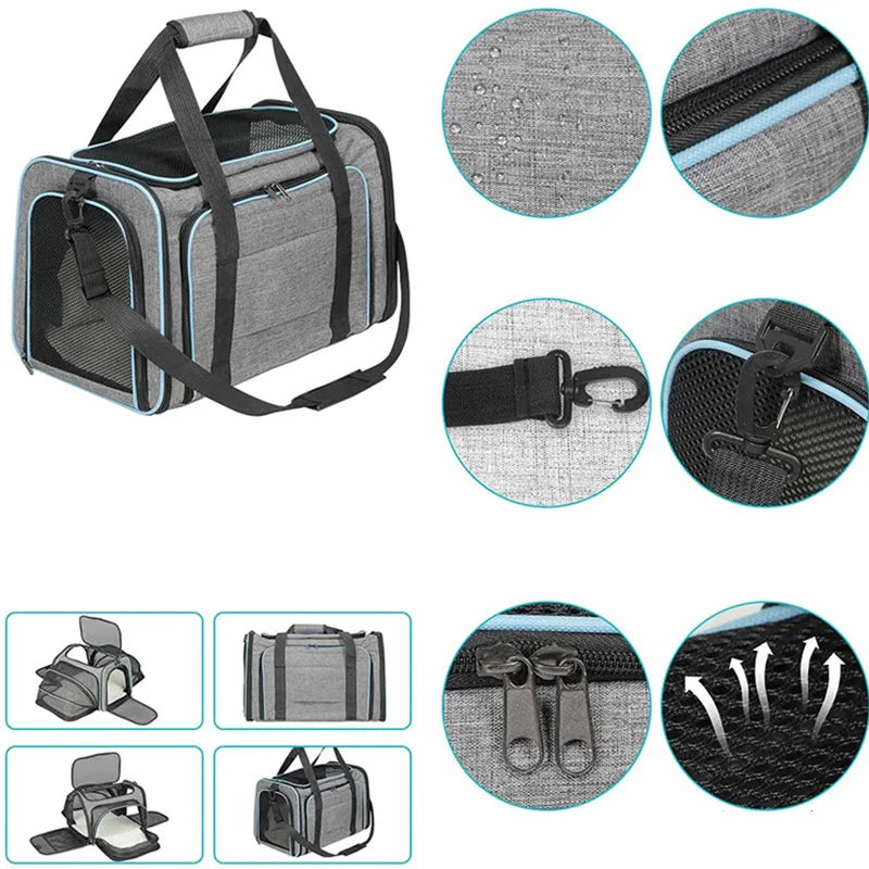 Expandable Pet Carrier Bag for Dogs & Cats – RoamPlus™