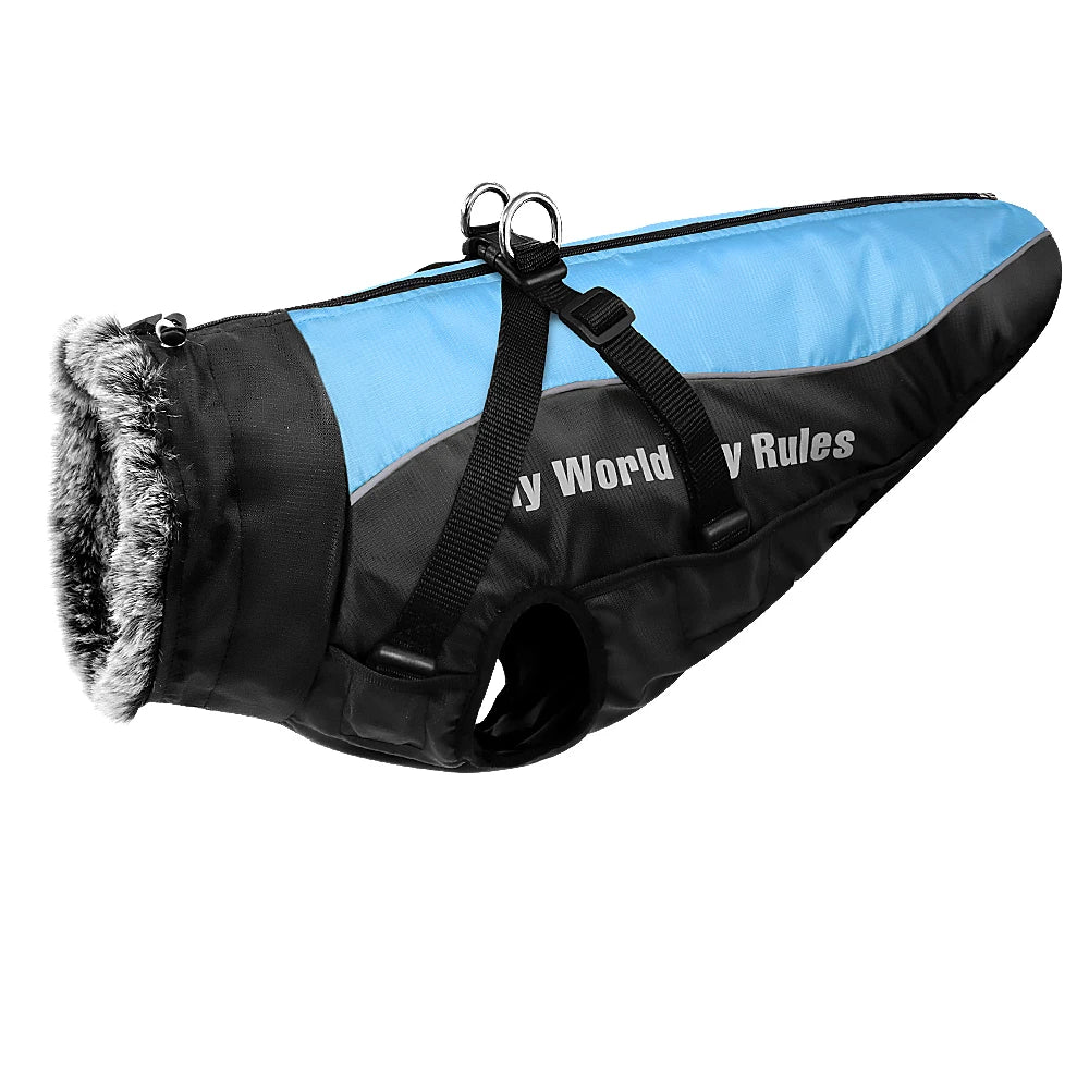 Warm Waterproof Dog Coat with Harness – WeatherLink™