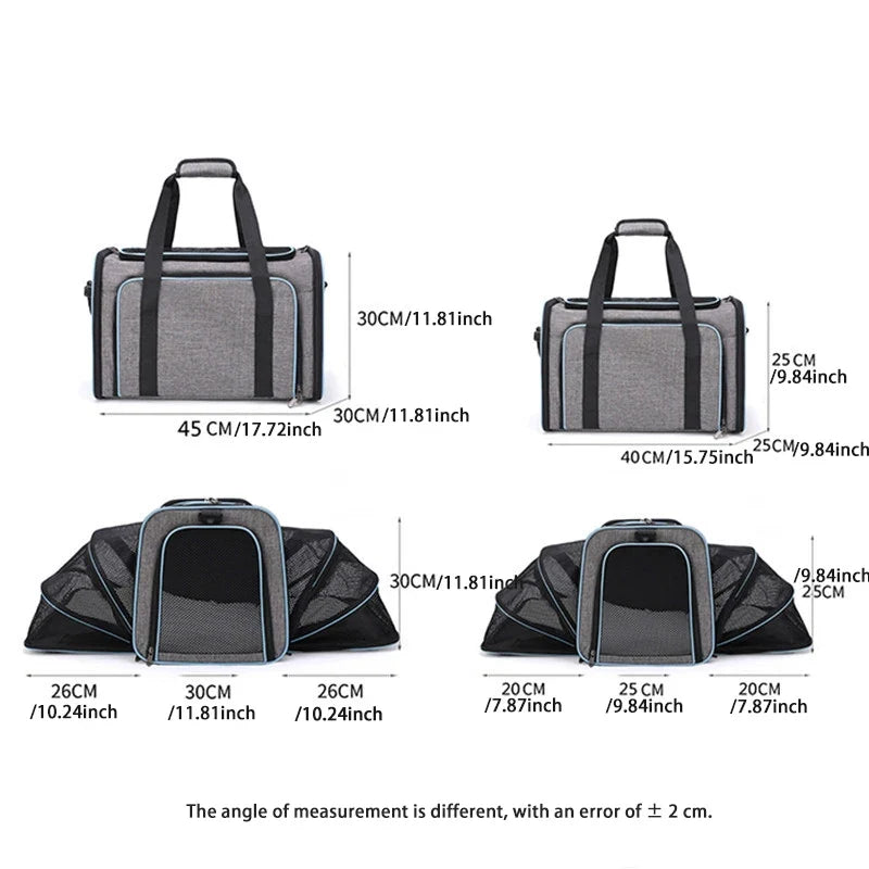Expandable Pet Carrier Bag for Dogs & Cats – RoamPlus™