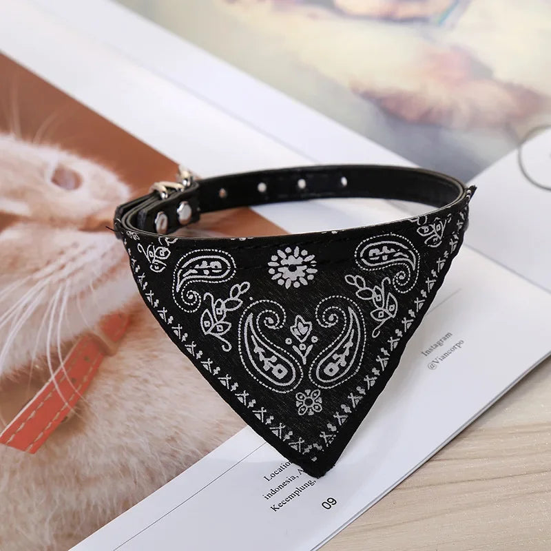 PU Leather Bandana Pet Collar – FrostFlow™