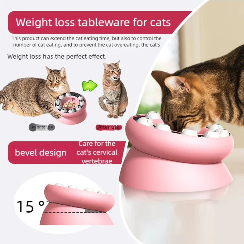 Raised Slow-Feeding Cat Bowl – NourishPrime™