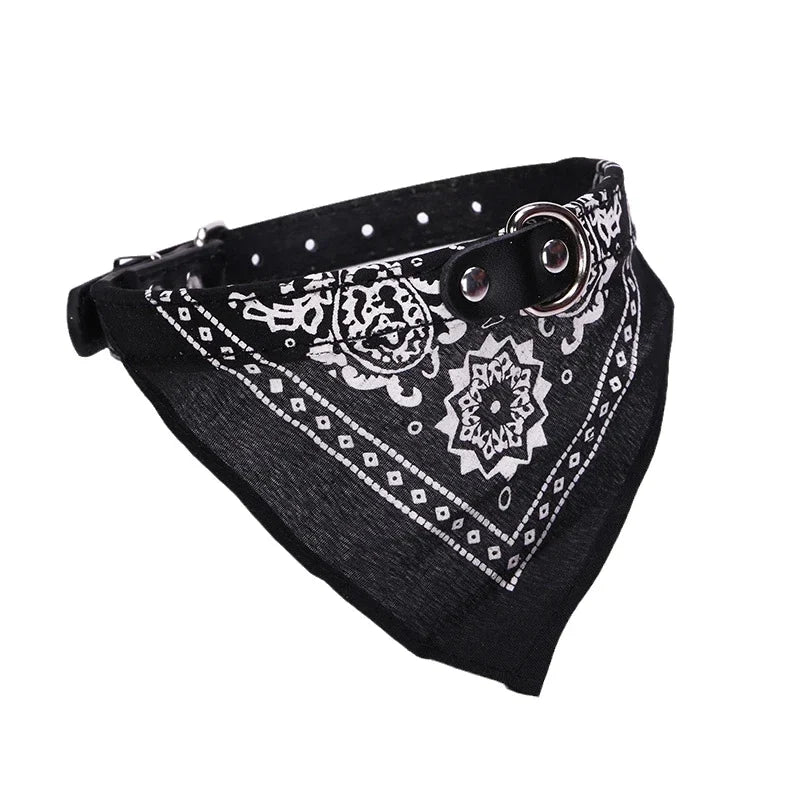 PU Leather Bandana Pet Collar – FrostFlow™